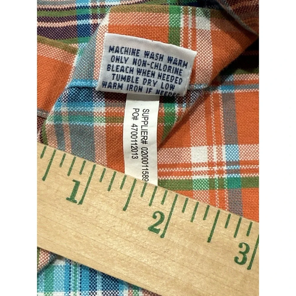 Polo Ralph Lauren Oxford Classic Fit Bright Plaid Shirt Mens Medium Flesh Pony
